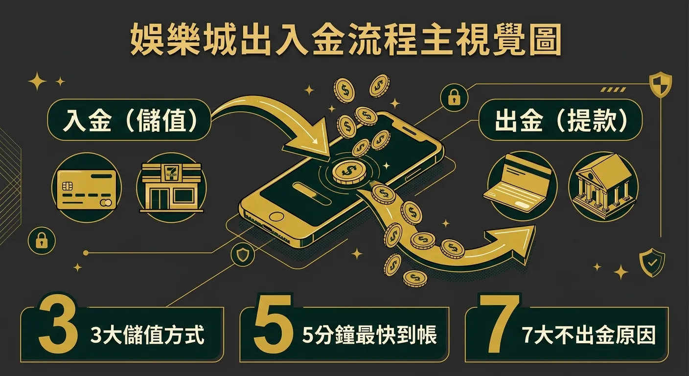 娛樂城出金入金完整教學｜2026 儲值提款方式、速度比較與常見問題