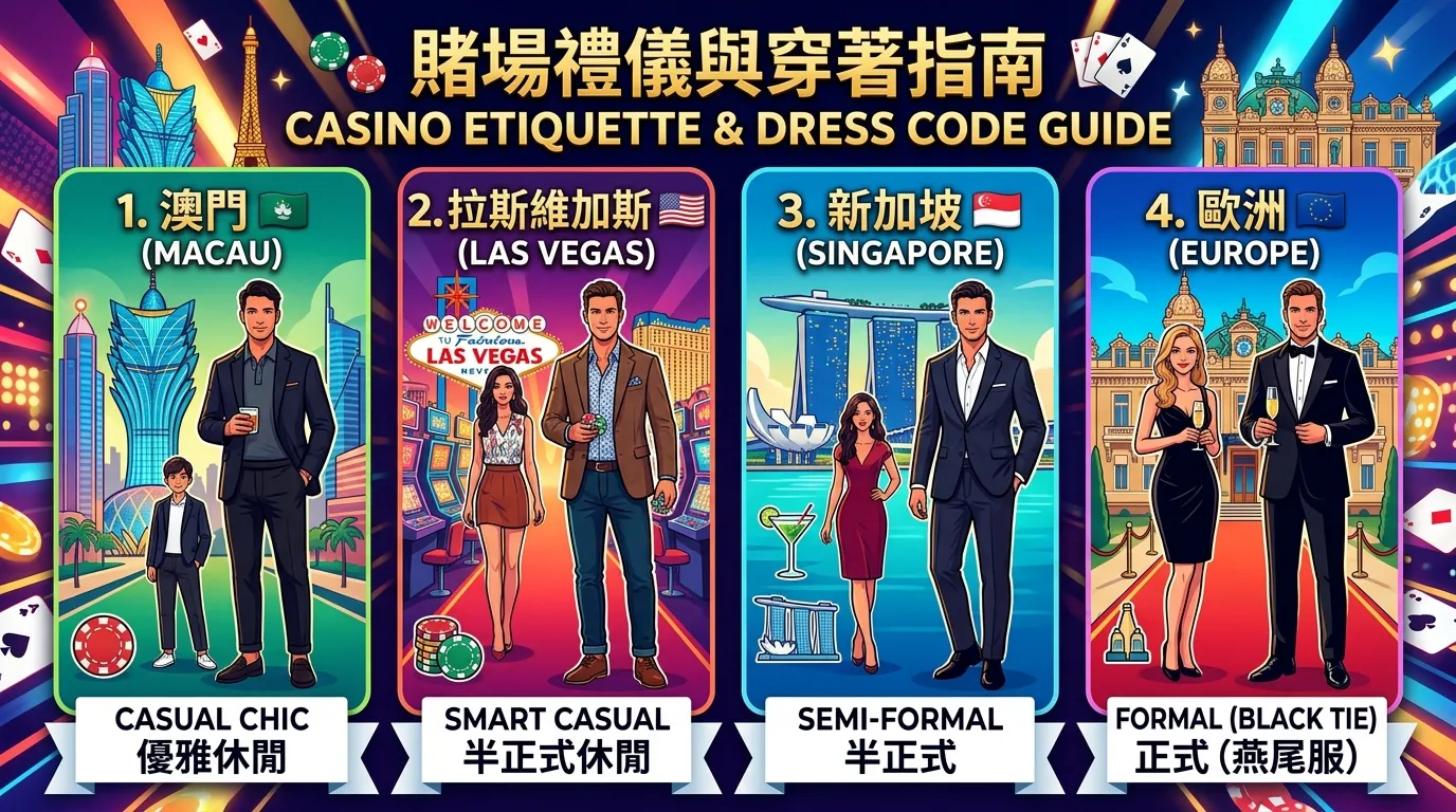 2026 賭場禮儀與穿著指南：全球知名賭場的 Dress Code 與行為規範