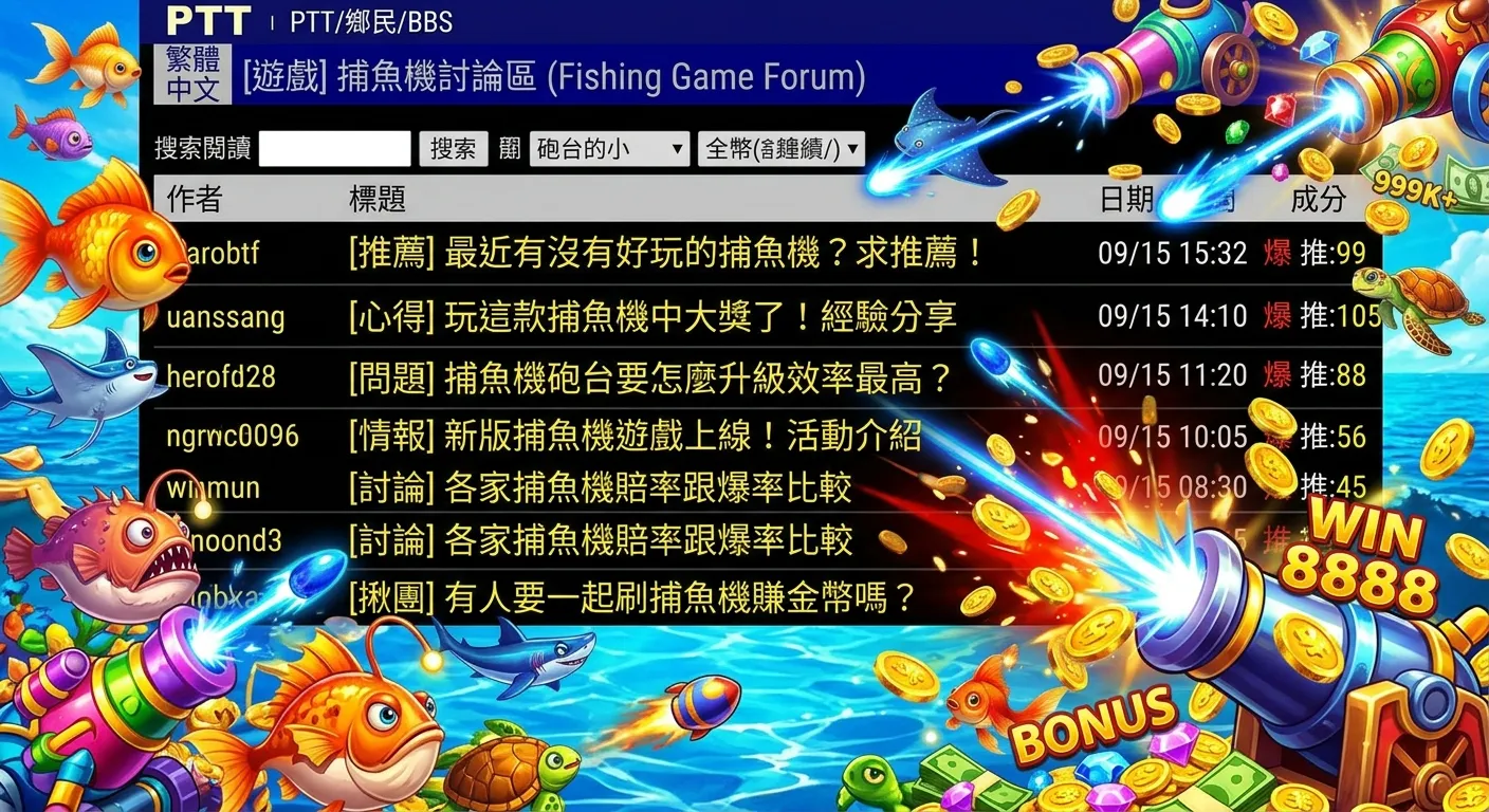 捕魚機推薦｜2026 PTT 網友票選最好玩的捕魚遊戲與平台