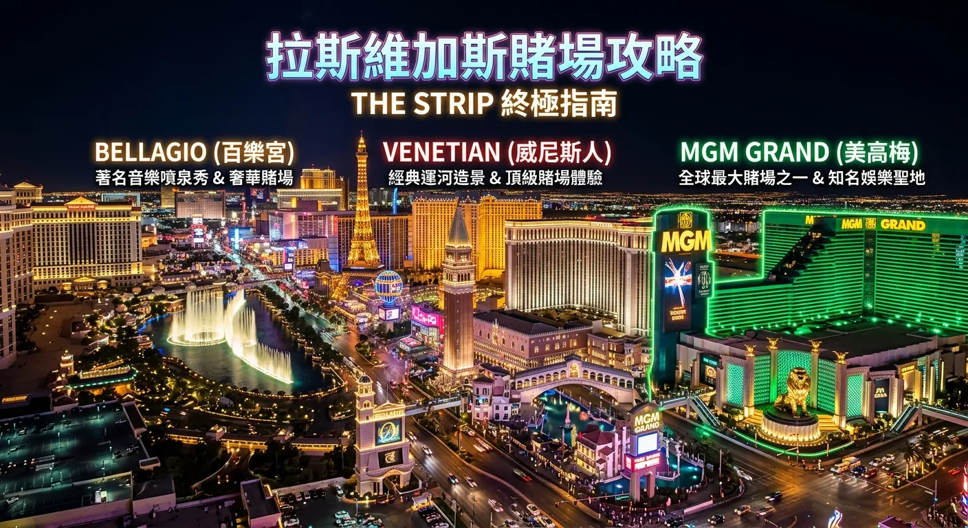 2026 拉斯維加斯賭場完整攻略：The Strip 必玩賭場、遊戲推薦與新手指南