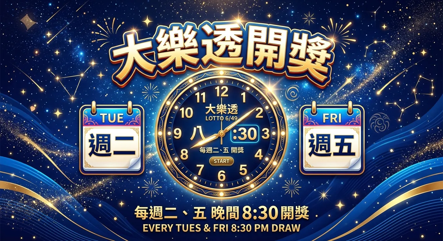 2026 大樂透開獎時間與日期：每週幾開獎？幾點開獎？