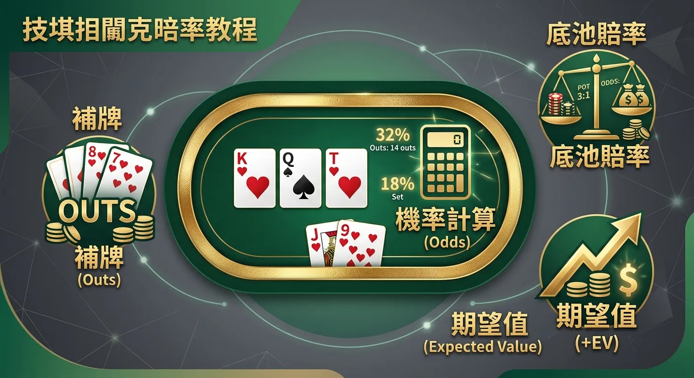 2026 德州撲克機率計算教學：勝率估算與下注技巧實戰應用